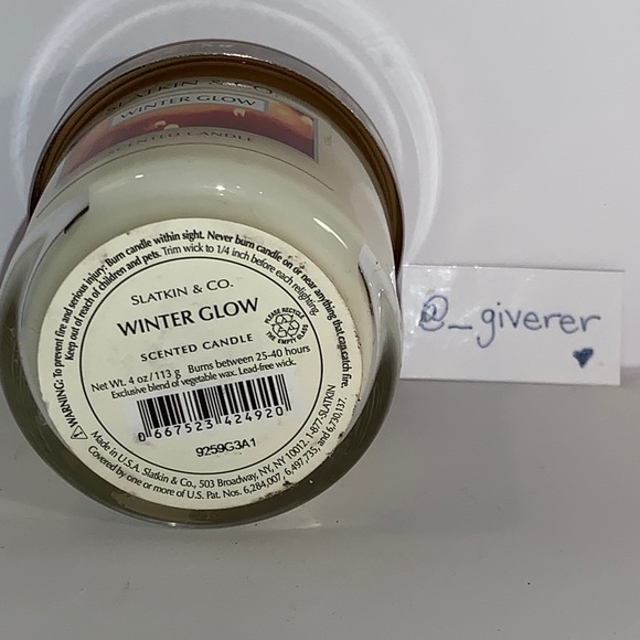 RARE 25-40 Hrs Winter Glow Single Wick Candle Bath & Body Works - Picture 3 of 9